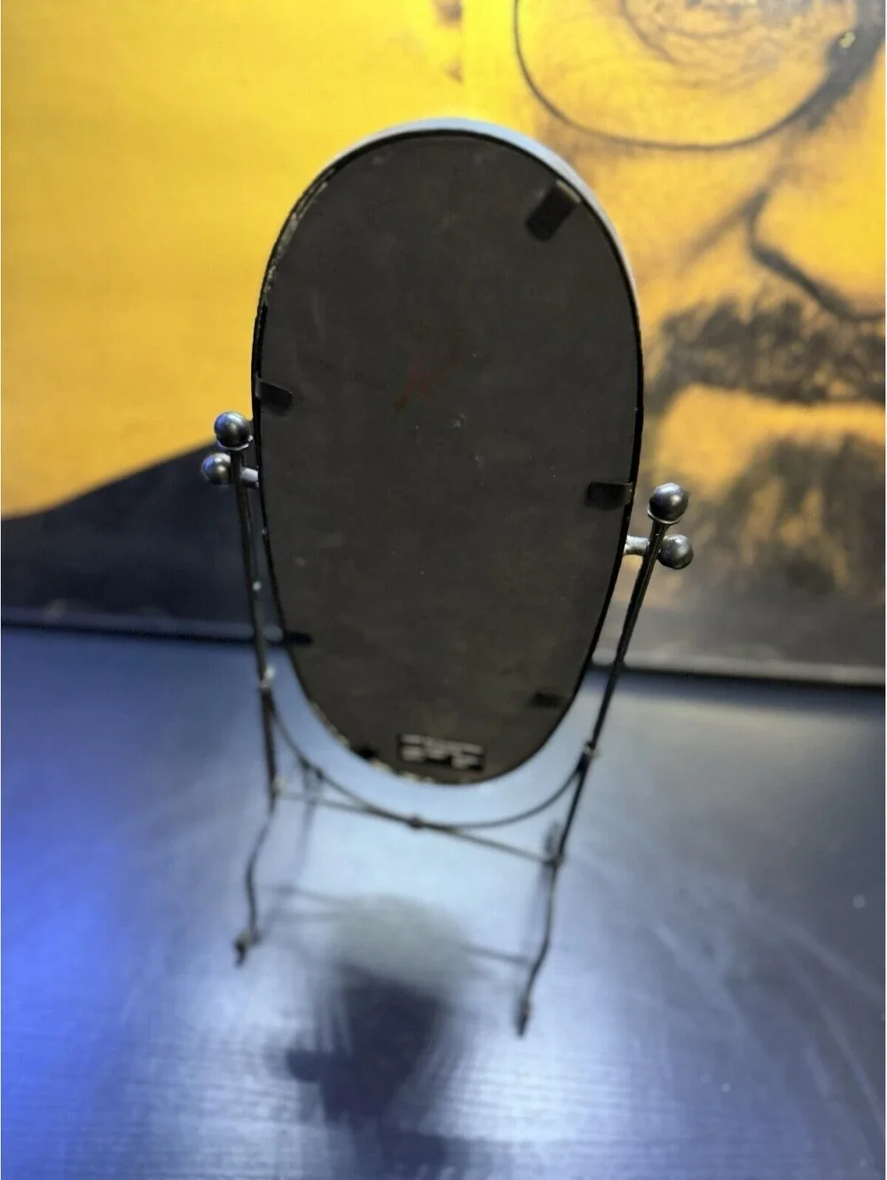 Hobby Lobby Black Oval Tabletop Vanity Mirror Adjustable Swivel 18in